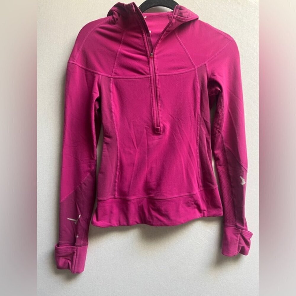 Lululemon Athletica birds in flight 1/4 zip reflective pullover hoodie Sz 4